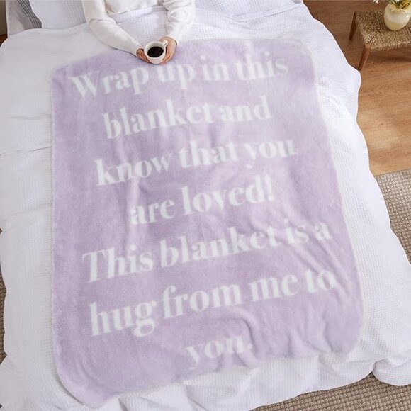 Blanket Get Well Thinking of You Gift Purple Throw Cozy Soft NEW 50x60 Inch - Picture 1 of 5
